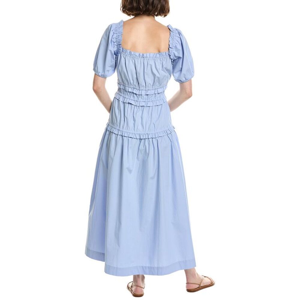 Gretchen Scott Womens Ruffle Up Midi Dress, Blue - Picture 2 of 3